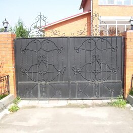 Сварные ворота с объемным узором